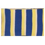 Machine Made  Crochet Blanket Blue Yellow White