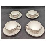 4 Retired Jyoto China Spring Cups & Saucers B