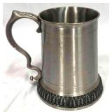 Pewter Pint Tankard With Thistle Handle