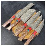 MHS Cutlery Steel Chef Knife Set 5 Knives Purple G