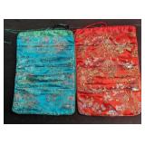 2 Vintage Teal And Red Asian Style Travel Jewelry