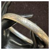 Engraved Floral and Scroll Motifs Sterling Silver