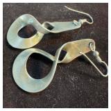 Vintage Twisted Drop Dangle Earrings Sterling Silv