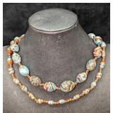 Vintage 38" Italian Murano Art Glass Bead Necklace