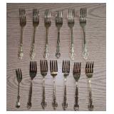 13 Vintage Gold Plated Seafood Forks