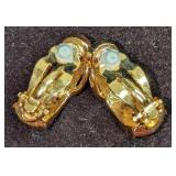 Joan Rivers Floral Rhinestone Gold Tone Earrings