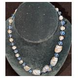 Vintage Italian Murano Blue And Gold Art Glass Bea