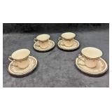 4 Retired Lenox Fine China Lace Point Footed Cup &