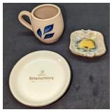 Vintage Porcelain Ashtrays And Pottery Mug