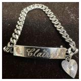 Claire Sterling Heart Charm Rhodium Electroplate I