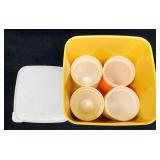 Mid-Century Yellow Norplac Plastic Container + Fou