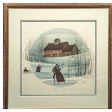 P. Buckley Moss 1991 S&N Print Framed Amish Winter