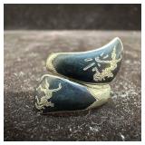 Bypass Ring Siam Sterling Silver Niello Thai Danci