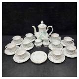 Green Ming Mitterteich Bavaria Germany Tea Set Pot