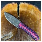 MHS Cutlery Fixed Patterned Steel Blade Knife P37