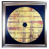 Large Abstract Art on Board w/Gold, Rust, Brown Ac