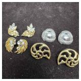 Trifari and Lisner Designer Costume Jewelry Earrin