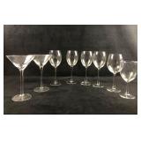 Lot Of 8 Mix Fine Glass Wine Cocktail Martini Cabe