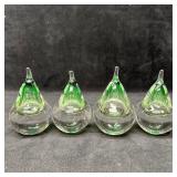 Studio Ahus Sweden Art Glass Green Teardrop Paperw