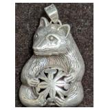 Vintage Jezlaine Sterling Seated Bear With Ball Pe