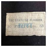 The State of Florida Fifty Cents Bank Note
