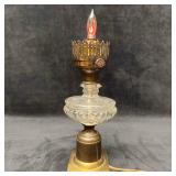 Brass Glass Table Lamp Flame Flicker Bulb