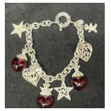 Signed Vintage Kirks Folly Silver Tone Heart Star