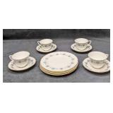 4 Sets Of Retired Royal Worcester Saucers Tea Cups