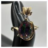 Pear Shaped Iridescent Mystic Style Topaz Cat Desi