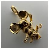 14k Yellow Gold Figural Mouse Charm Pendant