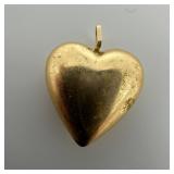 14K Solid Yellow Gold Heart Pendant