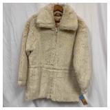 White Stag Cream White Faux Fur Coat Size 8