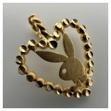 14k Gold Michael Anthony Playboy Bunny Heart Penda