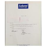 Signed Senator Donald "Buz" Lukens Letter