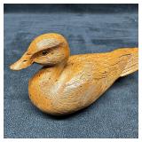 Vintage Hand-Carved Wood Duck Figurine