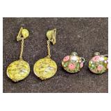 2 Murano Venetian Art Glass Lamp Work Earrings DDD