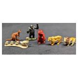 Vintage Plastic Lion & Tiger & Bear & More FIgures