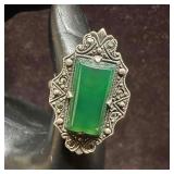 Malachite Sterling Silver Green Gemstone Setting R