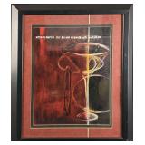 Framed Martini Art Poster Decor