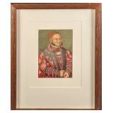 Framed German Nobleman Chromolithograph Print