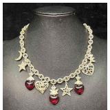 Signed Vintage Kirks Folly Silver Tone Necklace Wi