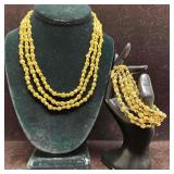 Crown Trifari Electra Collection Triple Strand Gol