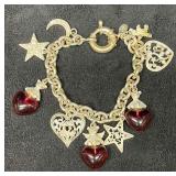 Signed Vintage Kirks Folly Silver Tone Charm Brace