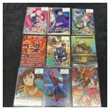 Mixed Anime and gaming Holo Trading Card Set of 9
