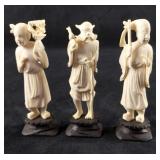 White Resin 3 Figurines Xiangzi Nezha Zhong Kui
