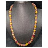 Vintage Italian Murano Red And Yellow Art Glass Be