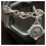 Judith Ripka Designer Sterling Silver Roman Coin R