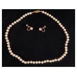 Imitations Pearl Necklace & Clip-On Earrings