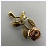 Yellow Rose Gold 14K Dangle Pendant W75