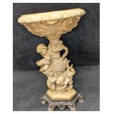 Vintage Santini Resin Cherubs Bird Bath Flower Sta
